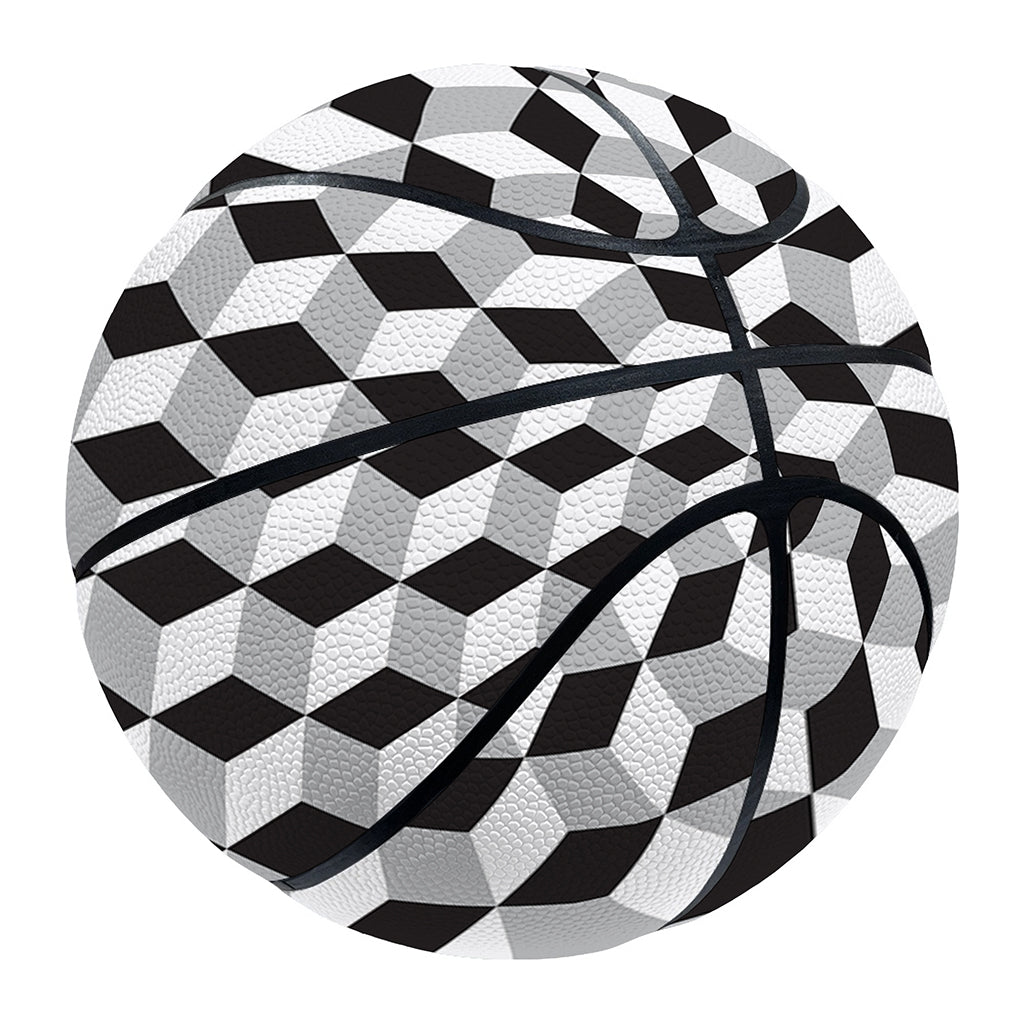 Grey Geometric Cube Shape Pattern Print Basketball
