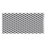 Grey Geometric Cube Shape Pattern Print Beach Towel