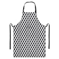 Grey Geometric Cube Shape Pattern Print Bib Apron With Pocket