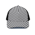Grey Geometric Cube Shape Pattern Print Black Mesh Trucker Hat
