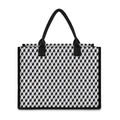 Grey Geometric Cube Shape Pattern Print Canvas Tote Bag