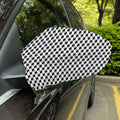 Grey Geometric Cube Shape Pattern Print Car Side Mirror Covers