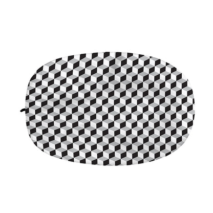 Grey Geometric Cube Shape Pattern Print Car Side Mirror Covers