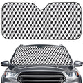 Grey Geometric Cube Shape Pattern Print Car Windshield Sun Shade