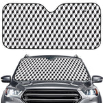 Grey Geometric Cube Shape Pattern Print Car Windshield Sun Shade