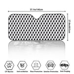 Grey Geometric Cube Shape Pattern Print Car Windshield Sun Shade