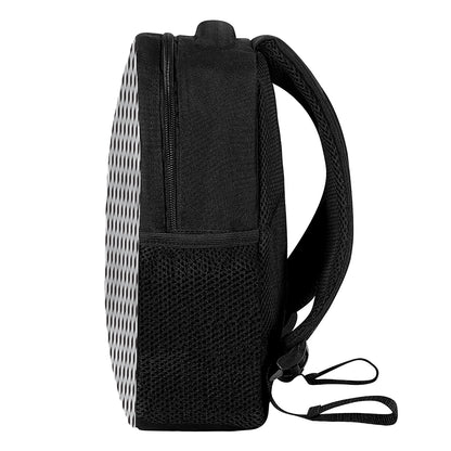 Grey Geometric Cube Shape Pattern Print Casual Backpack