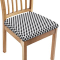 Grey Geometric Cube Shape Pattern Print Chair Cushion Cover
