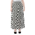Grey Geometric Cube Shape Pattern Print Chiffon Maxi Skirt