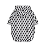 Grey Geometric Cube Shape Pattern Print Dog Zip Up Hoodie