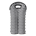 Grey Geometric Cube Shape Pattern Print Double Neoprene Wine Tote