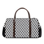 Grey Geometric Cube Shape Pattern Print Duffle Bag