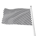 Grey Geometric Cube Shape Pattern Print Flag