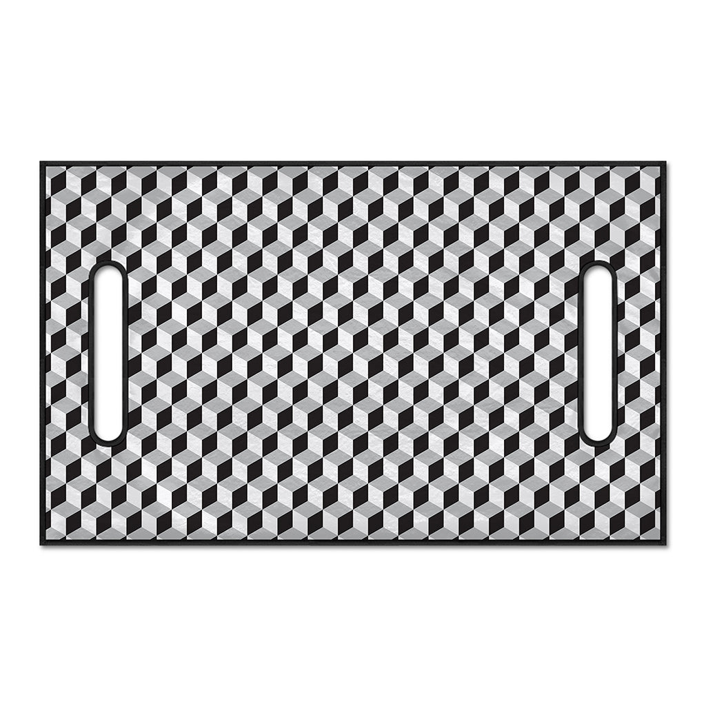 Grey Geometric Cube Shape Pattern Print Golf Cart Seat Cover