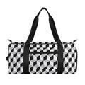 Grey Geometric Cube Shape Pattern Print Gym Bag