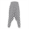 Grey Geometric Cube Shape Pattern Print Hammer Pants