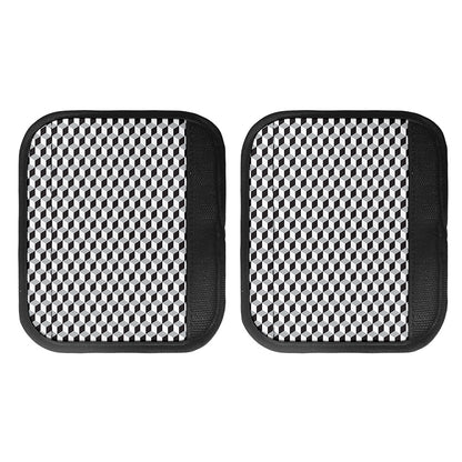 Grey Geometric Cube Shape Pattern Print Handle Covers