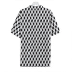 Grey Geometric Cube Shape Pattern Print Hawaiian Shirt