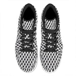 Grey Geometric Cube Shape Pattern Print High Top Leather Sneakers