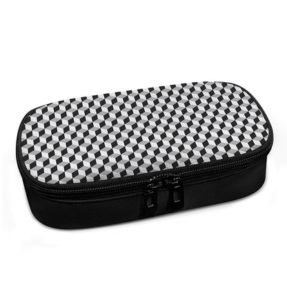Grey Geometric Cube Shape Pattern Print Insulin Cooler Travel Case