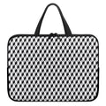 Grey Geometric Cube Shape Pattern Print Laptop Sleeve With Handle