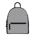 Grey Geometric Cube Shape Pattern Print Leather Backpack