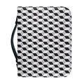 Grey Geometric Cube Shape Pattern Print Leather Bible Cover