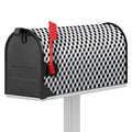 Grey Geometric Cube Shape Pattern Print Mailbox Cover