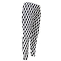 Grey Geometric Cube Shape Pattern Print Men's Compression Pants
