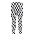 Grey Geometric Cube Shape Pattern Print Men's Leggings