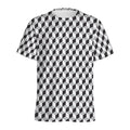 Grey Geometric Cube Shape Pattern Print Men's Athletic T-Shirt