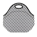 Grey Geometric Cube Shape Pattern Print Neoprene Lunch Bag