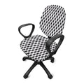 Grey Geometric Cube Shape Pattern Print Office Chair Cover
