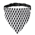 Grey Geometric Cube Shape Pattern Print Over The Collar Dog Bandana