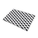 Grey Geometric Cube Shape Pattern Print Pet Cooling Mat Cover