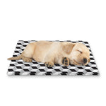 Grey Geometric Cube Shape Pattern Print Pet Cooling Mat Cover