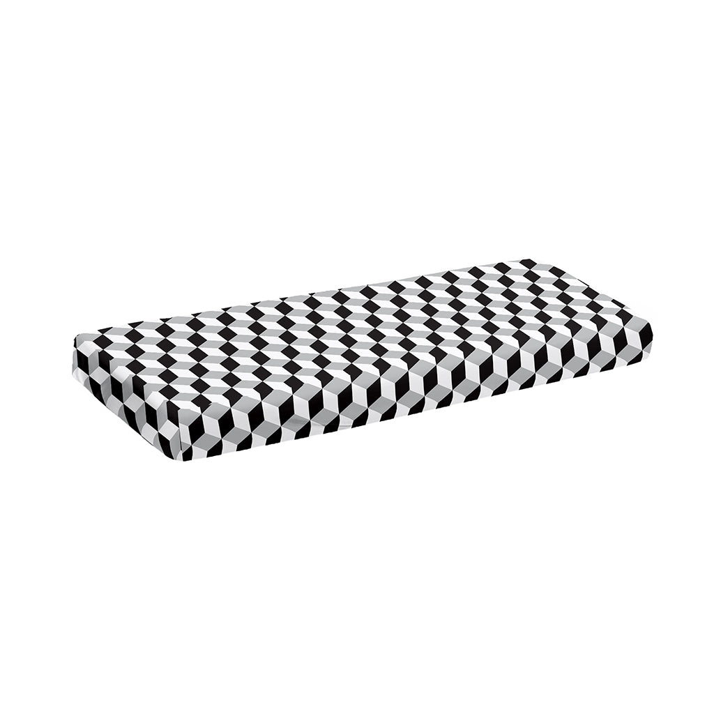 Grey Geometric Cube Shape Pattern Print Piano Keyboard Cover