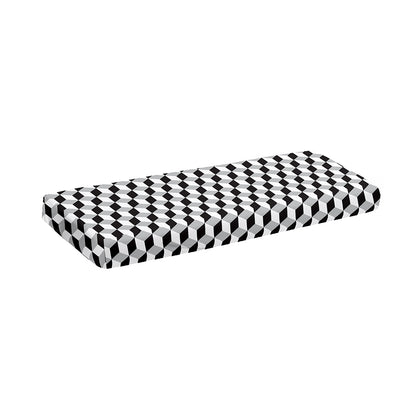 Grey Geometric Cube Shape Pattern Print Piano Keyboard Cover
