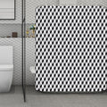 Grey Geometric Cube Shape Pattern Print Polyester Shower Curtain