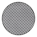 Grey Geometric Cube Shape Pattern Print Round Floor Mat