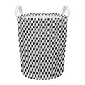 Grey Geometric Cube Shape Pattern Print Round Laundry Basket