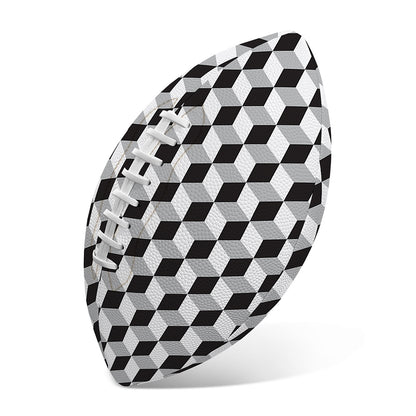 Grey Geometric Cube Shape Pattern Print Rugby Ball
