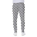 Grey Geometric Cube Shape Pattern Print Scuba Joggers