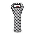 Grey Geometric Cube Shape Pattern Print Single Neoprene Wine Tote