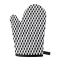Grey Geometric Cube Shape Pattern Print Single Oven Mitt
