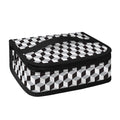 Grey Geometric Cube Shape Pattern Print Small Lunch Bag