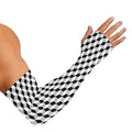 Grey Geometric Cube Shape Pattern Print Sun Protection Arm Sleeves