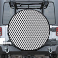 Grey Geometric Cube Shape Pattern Print Tire Cover