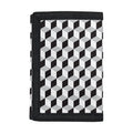 Grey Geometric Cube Shape Pattern Print Trifold Wallet