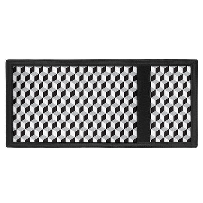 Grey Geometric Cube Shape Pattern Print Trifold Wallet